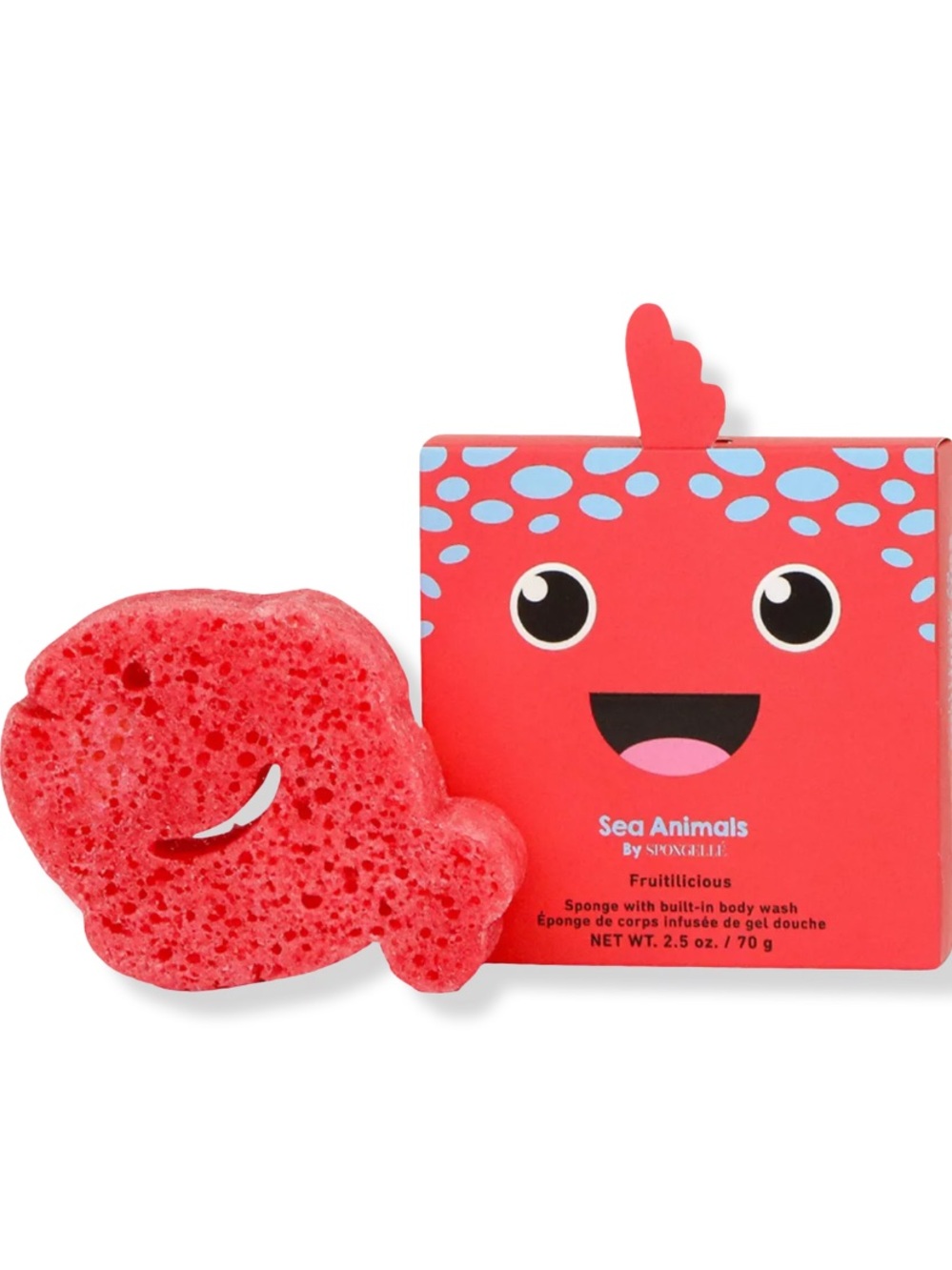 Spongelle Sea Animals Fiona Fish Body Wash Infused Bath & Shower Loofah 2.5oz